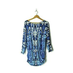 Boston Proper Ikat Tribal Blouson Top tunic